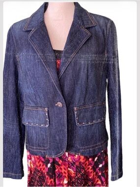 Tommy Hilfiger dark blue denim  vintage Blazer Jacket